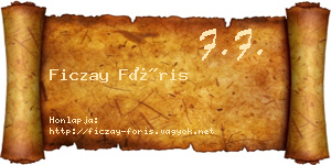Ficzay Fóris névjegykártya